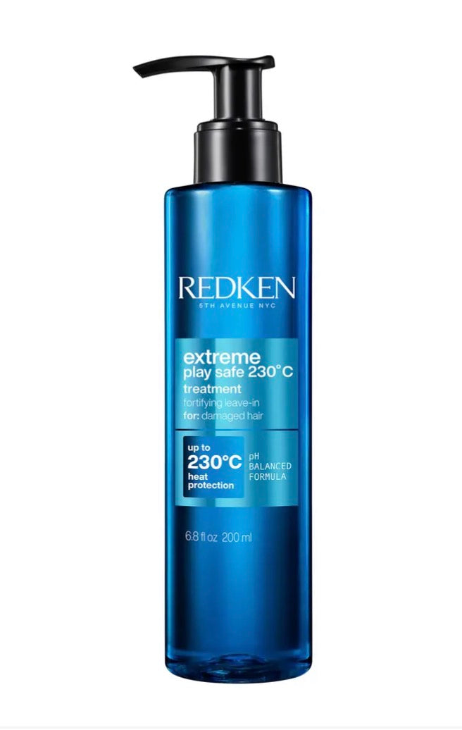 Redken Extreme Play Safe Heat Protectant Spray & Leave In Conditioner| For All Hair Types | Helps Reduce The Appearance of Split Ends | with Tourmaline | 6.8 Fl Oz